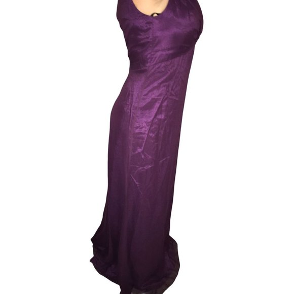 Jim Hjelm Occasions Deep Purple Slight Plunging V Neckline Prom Dress size tru 6 - Picture 4 of 13